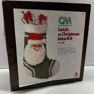 CM Latch A Christmas Idea Kit Santa Stocking Latch Hook Kit Christmas Craft New
